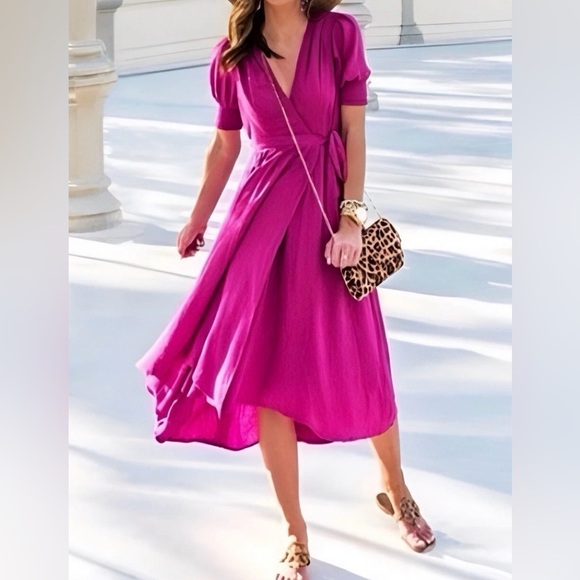 Anthropologie Dresses & Skirts - MAEVA Anthropologie Fuchsia Midi Dress